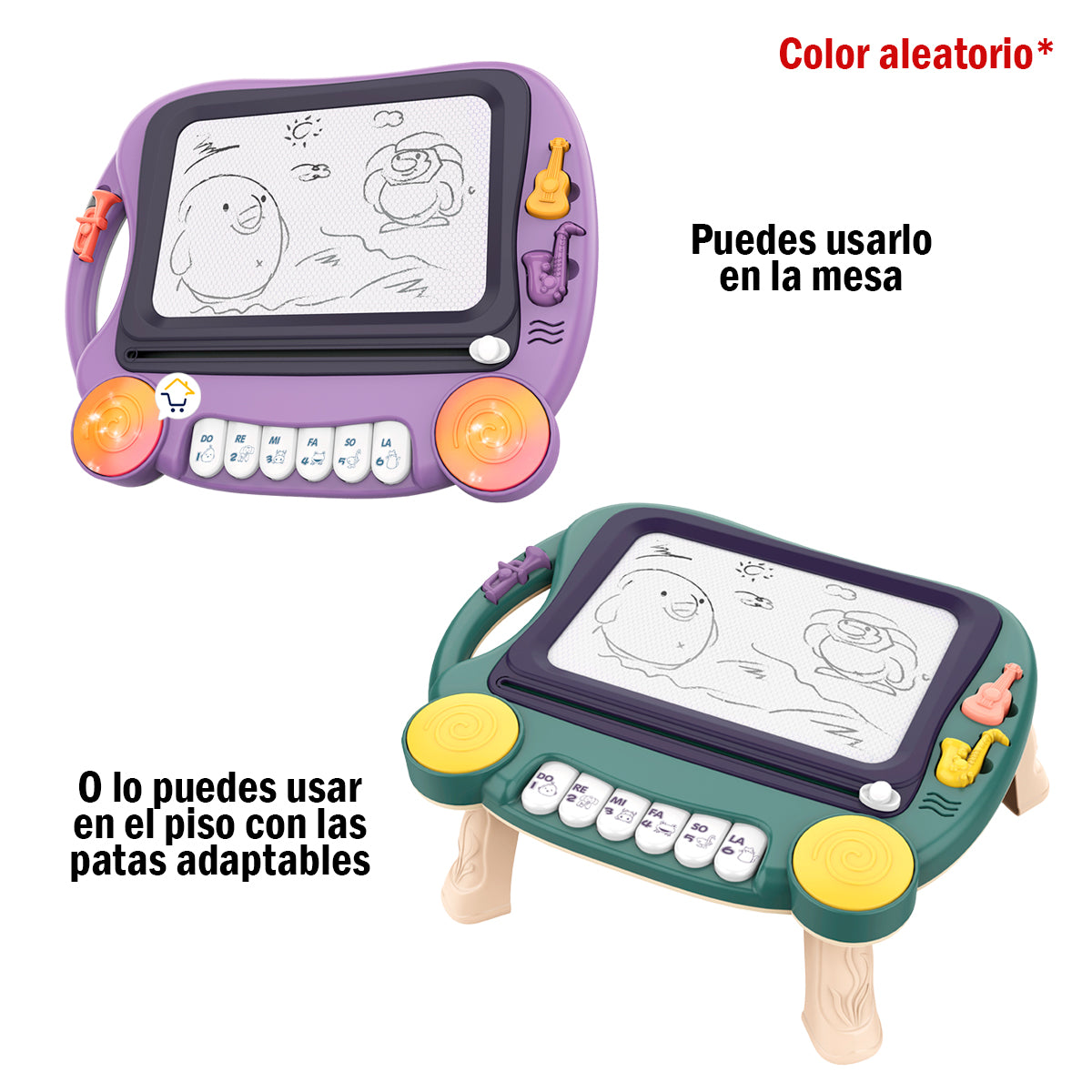 Mesa Tablero Mágico Piano Musical Niños 2 En 1 Didáctico